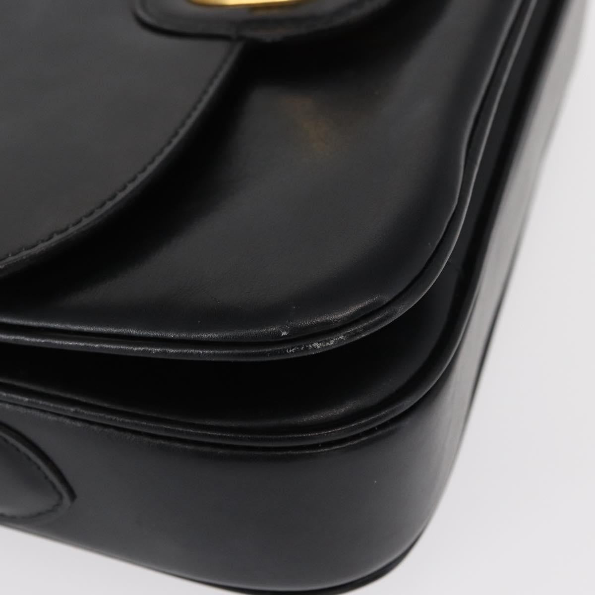 Celine Horse Carriage Shoulder Bag Leather Black Leather Shoulder Bag Bag (Pre-Owned)