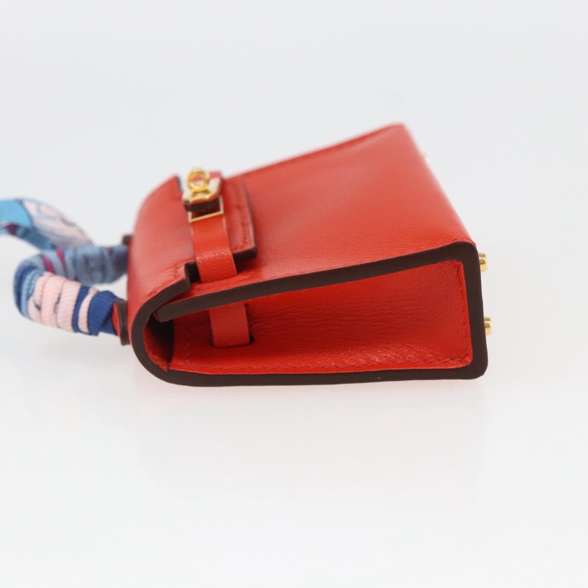 Hermes Kelly Twilly Bag Charm Leather Orange Leather Charms And Keychains Accessory (Pre-Owned)