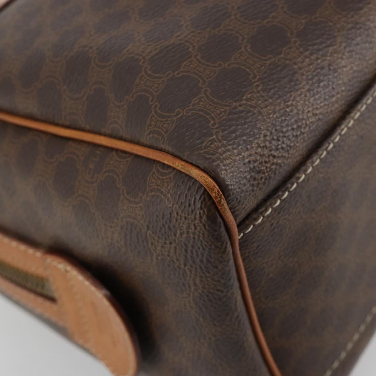 Celine Vintage Triomphe Handbag Canvas Brown Canvas Handbag (Pre-Owned)