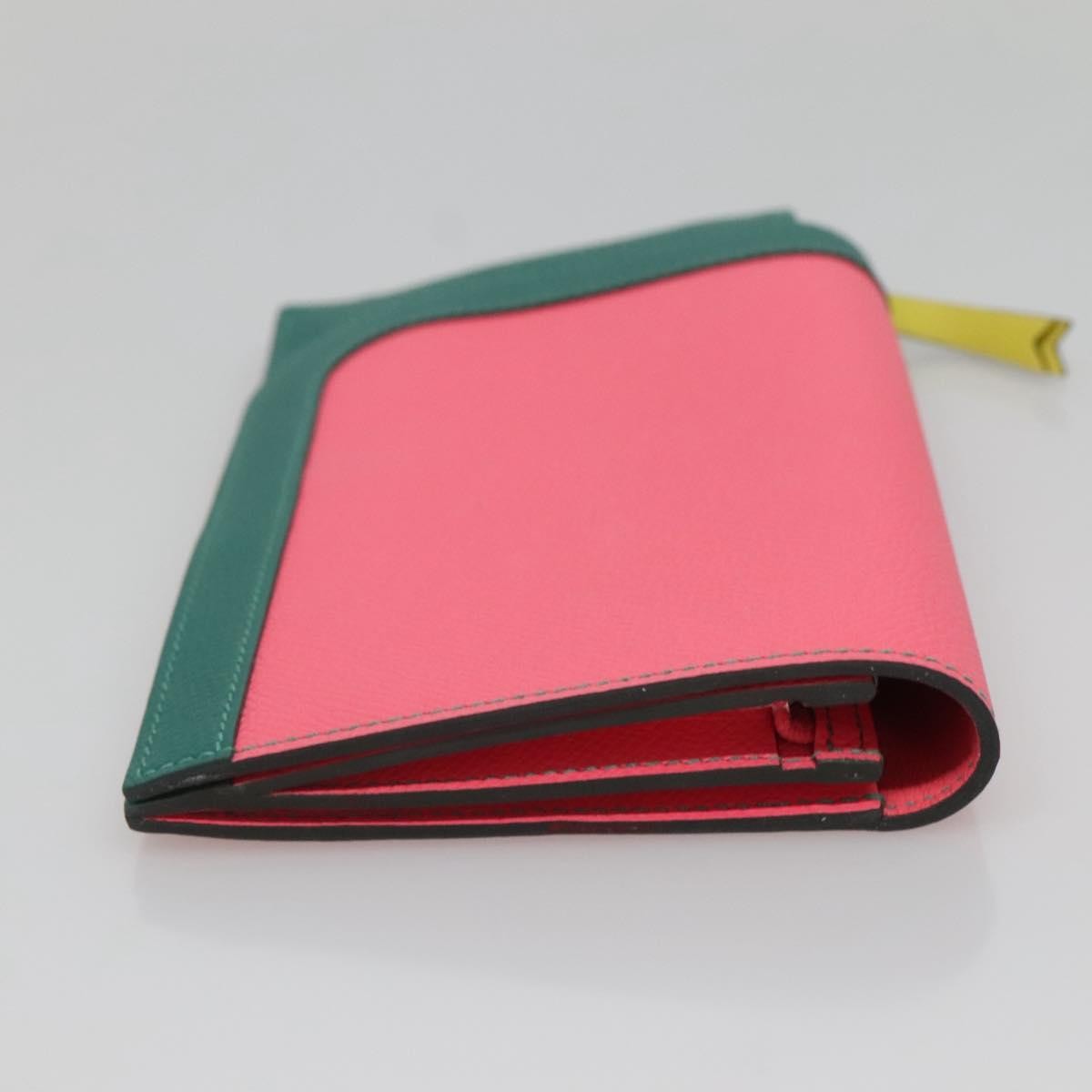 Hermes Camail Wallet Epsom Pink Leather Wallets Accessory (Pre-Owned)