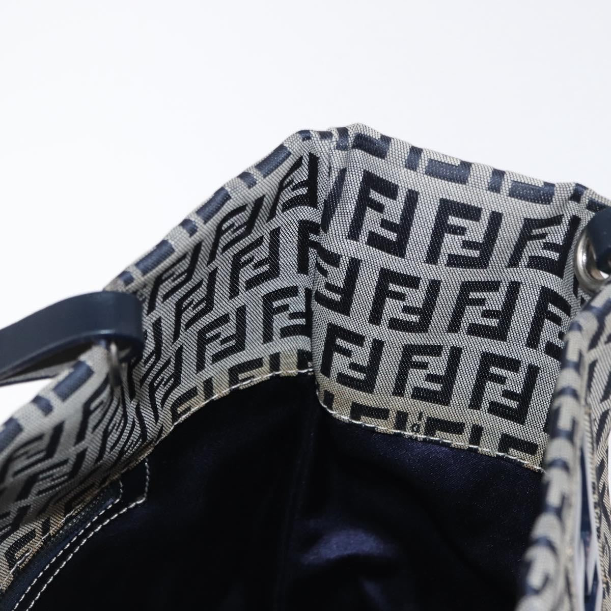 Fendi Shopping Tote Zucchino Canvas Navy Canvas Tote Bag Bag (Pre-Owned)