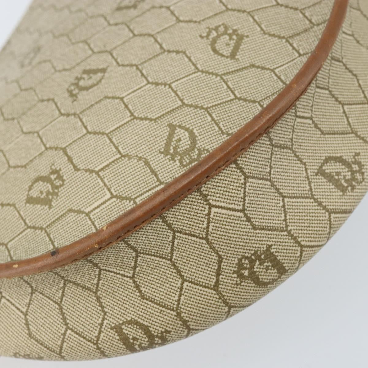 Christian Dior Vintage Honeycomb Shoulder Bag Canvas And Leather Beige Canvas Shoulder Bag Bag (Pre-Owned)