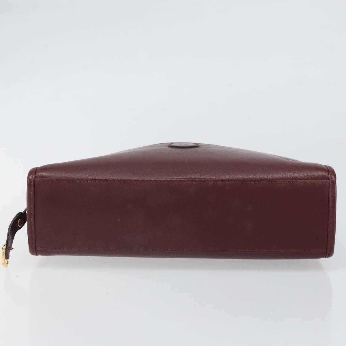 Cartier Must De Cartier Clutch Bag Leather Burgundy Leather Clutche & Pouche Bag (Pre-Owned)