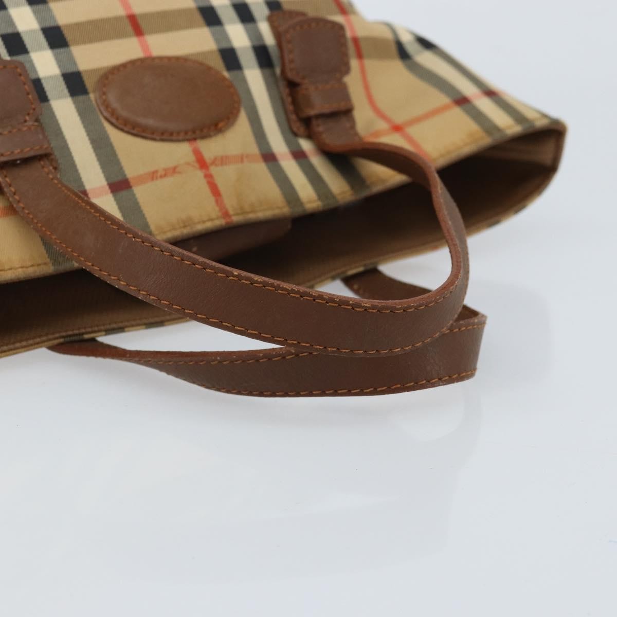 Burberry Nova Check Tote Canvas Check Pattern Beige Canvas Tote Bag Bag (Pre-Owned)