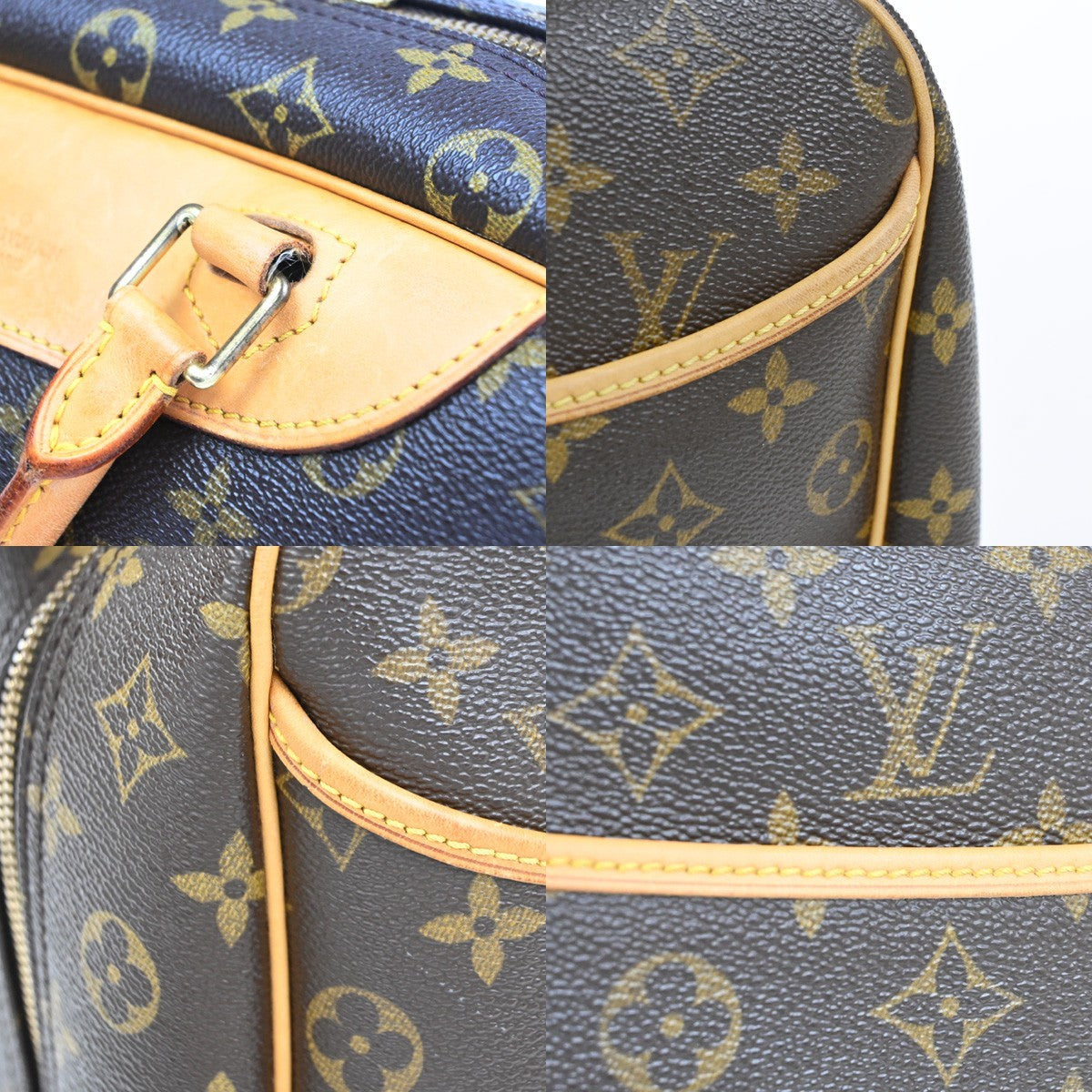 Louis Vuitton Deauville Handbag Monogram Canvas Brown Canvas Handbag (Pre-Owned)