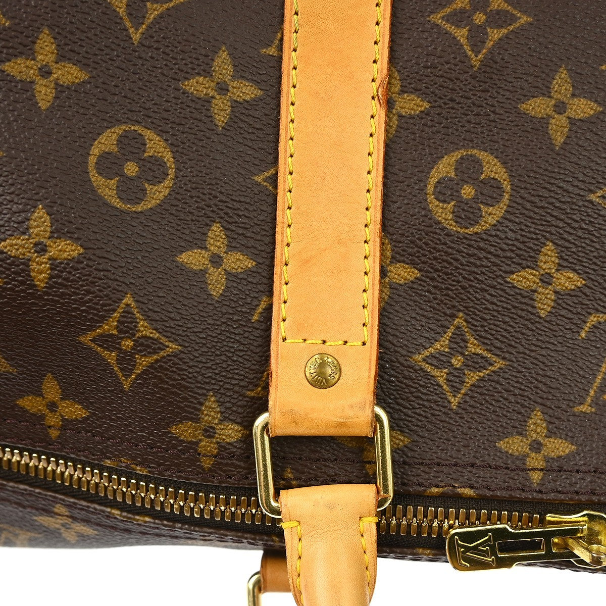 Louis Vuitton Keepall Bandouliere Bag Monogram Canvas Brown Canvas Travel Bag Bag (Pre-Owned)