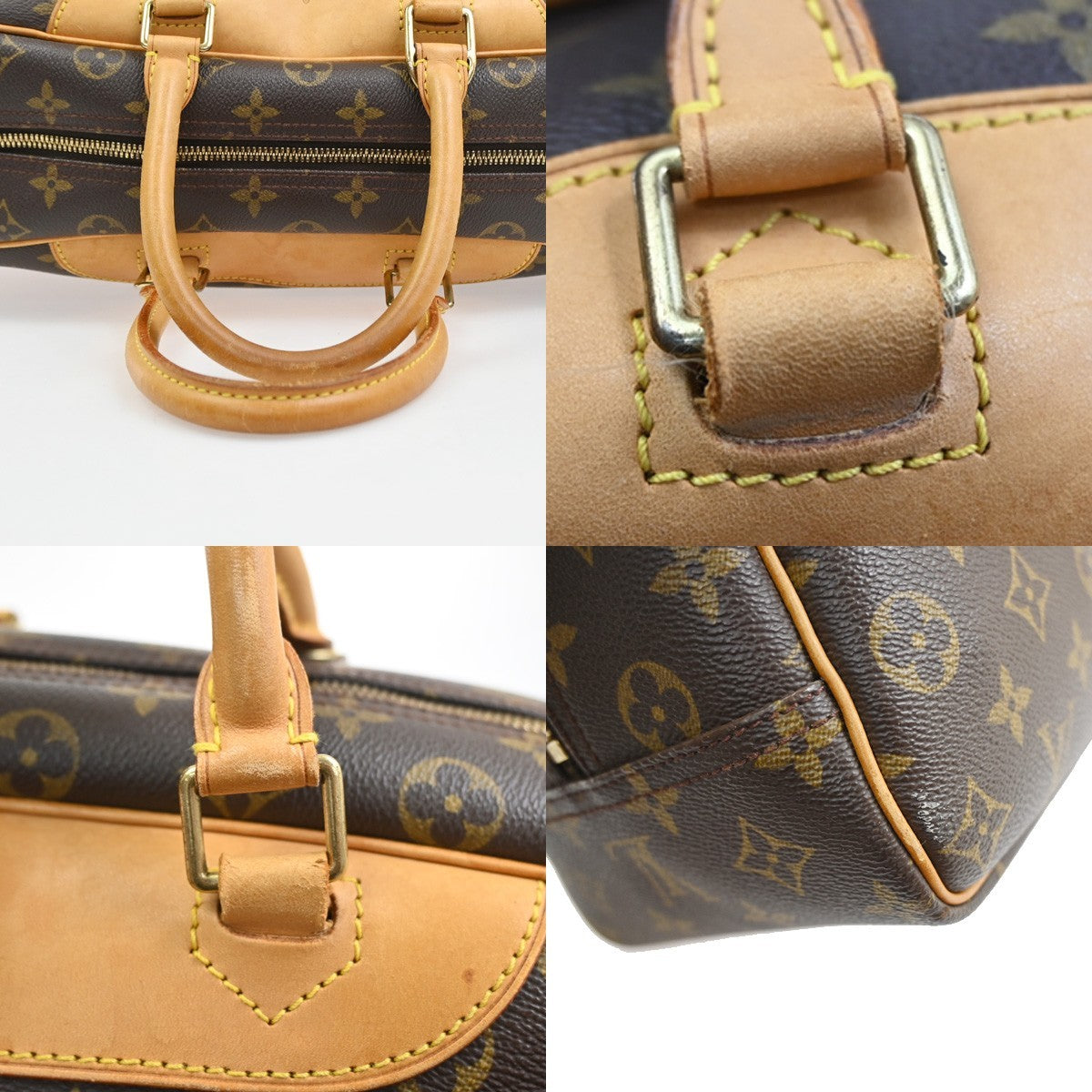 Louis Vuitton Deauville Handbag Monogram Canvas Brown Canvas Handbag (Pre-Owned)
