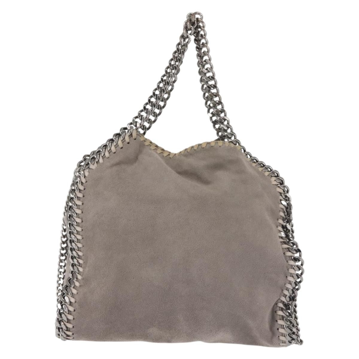 Stella Mccartney Falabella Fold Over Crossbody Bag Suede Gray Synthetic Shoulder Bag Bag (Pre-Owned)