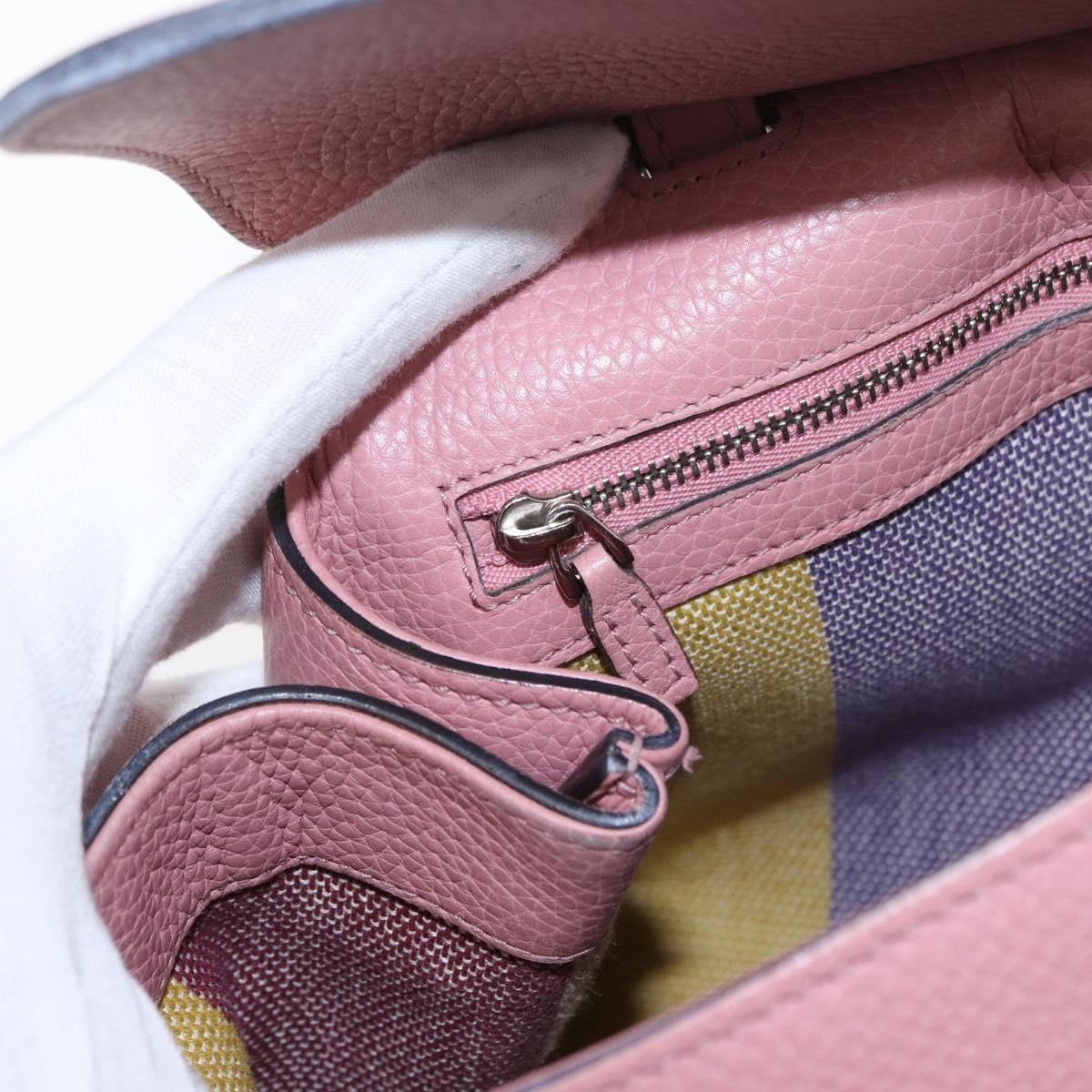 Gucci Bamboo Daily Top Handle Bag Leather Pink Leather Handbag (Pre-Owned)