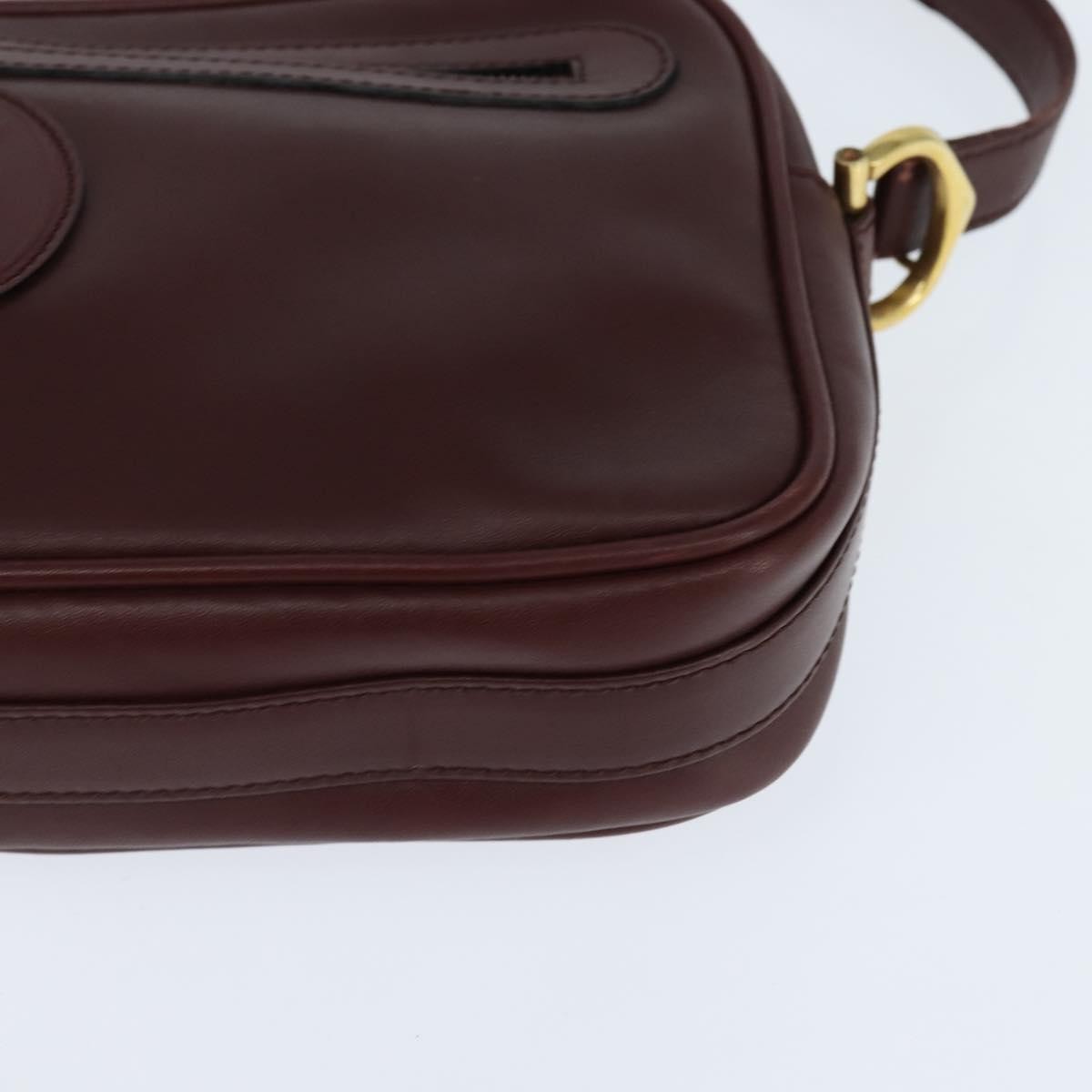 Cartier Must De Cartier Shoulder Bag Leather Burgundy Leather Shoulder Bag Bag (Pre-Owned)