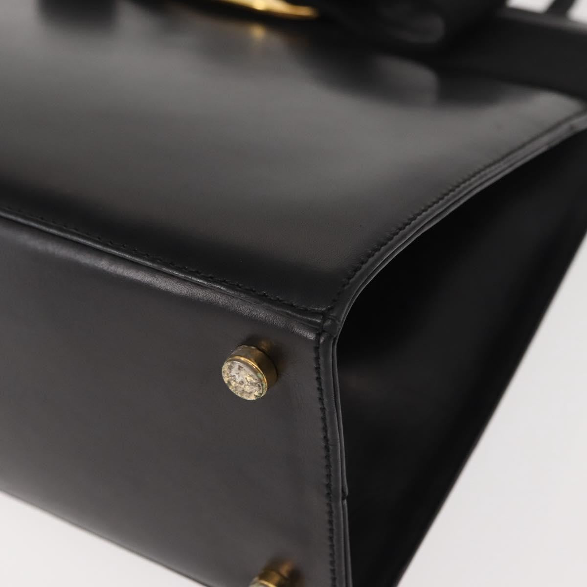 Salvatore Ferragamo Vala Handbag Leather Black Leather Handbag (Pre-Owned)