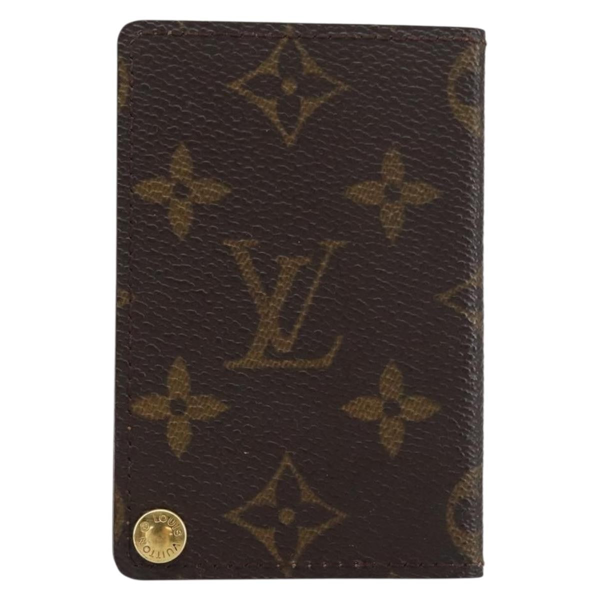 Louis Vuitton Porte Cartes Pression Card Case Monogram Canvas Brown Canvas Card Holders Accessory (Pre-Owned)