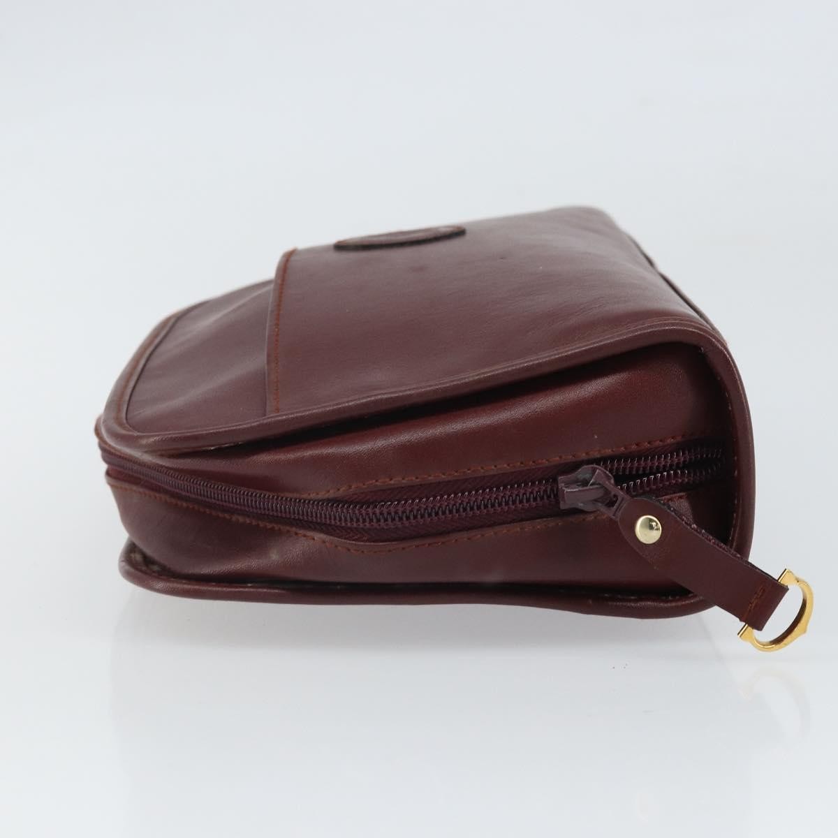 Cartier Must De Cartier Clutch Bag Leather Burgundy Leather Clutche & Pouche Bag (Pre-Owned)