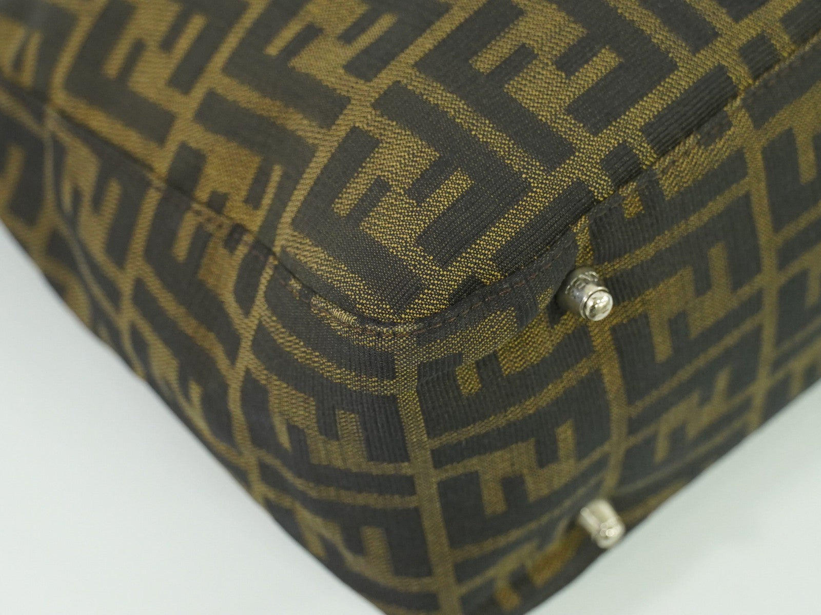 Fendi Zucca Tote Bag Ff Motif Brown Canvas Handbag (Pre-Owned)