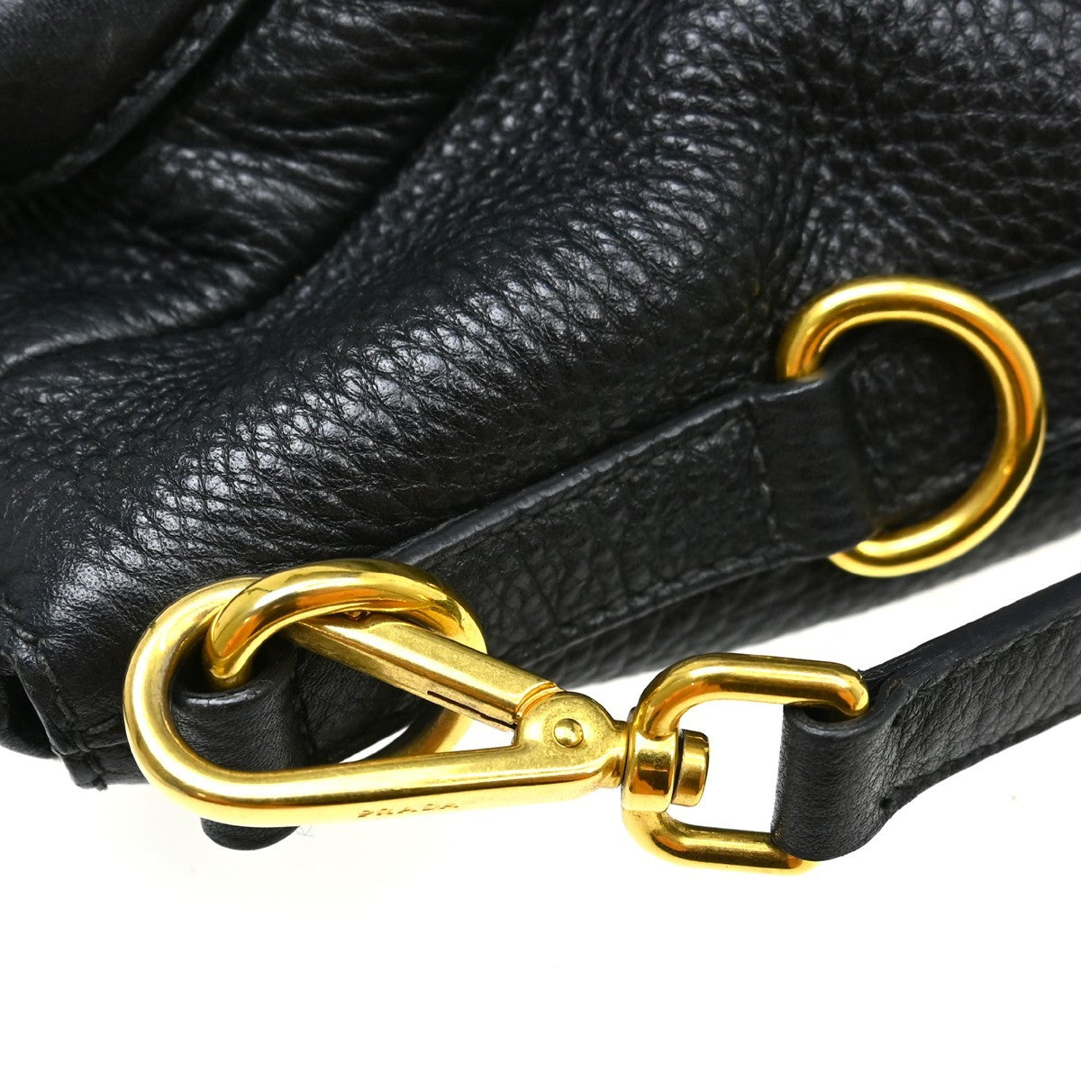 Prada Vintage Handbag Leather Black Leather Handbag (Pre-Owned)