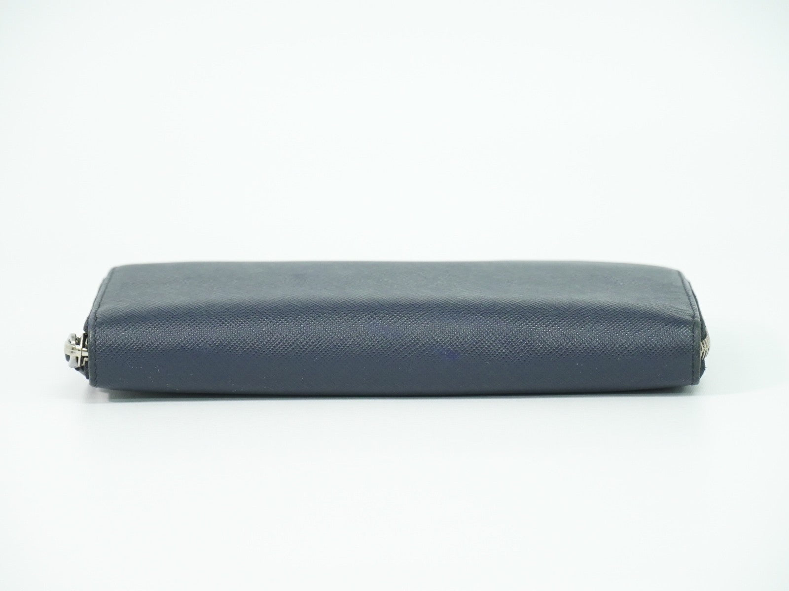 Prada Saffiano Wallet Leather Navy Leather Wallets Accessory (Pre-Owned)