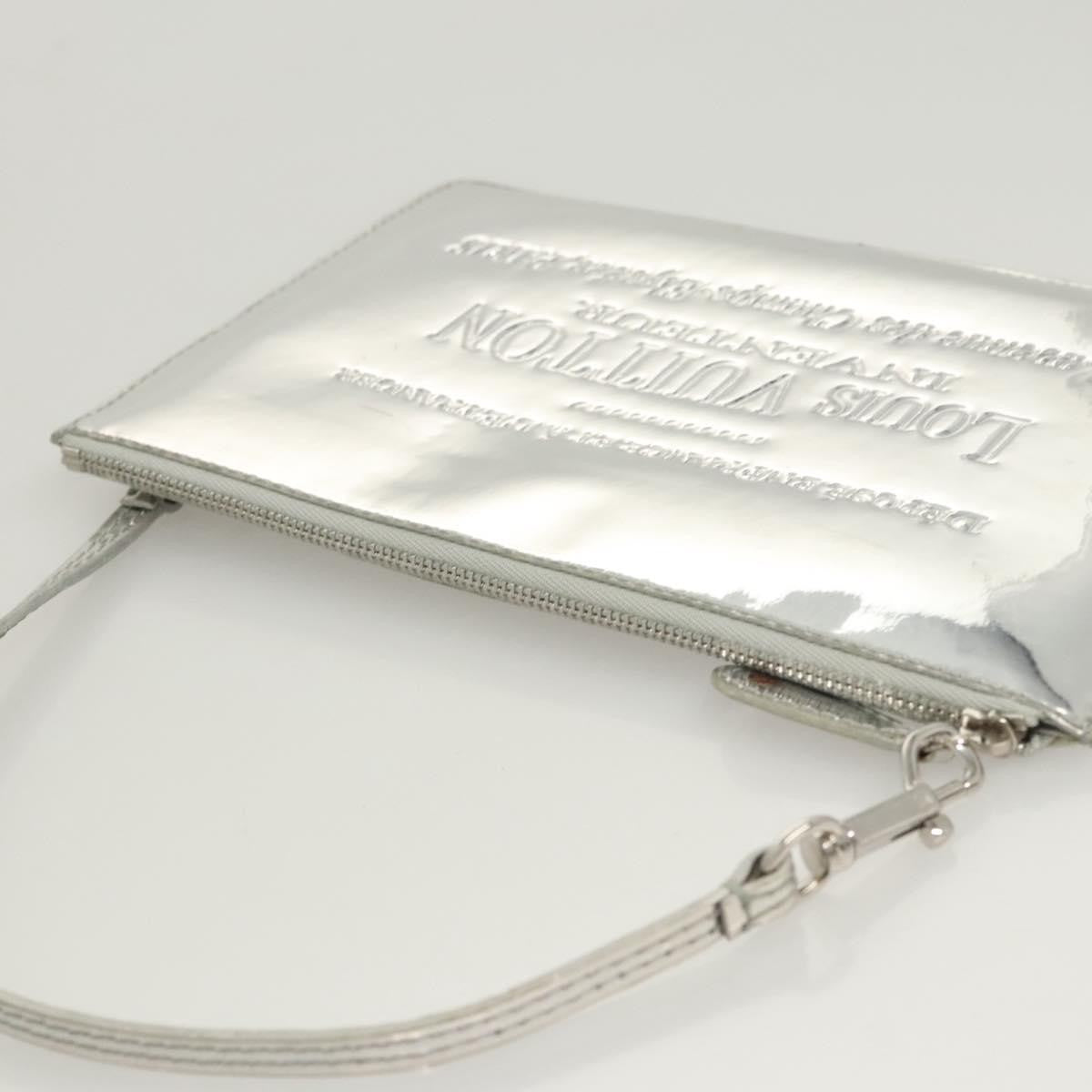 Louis Vuitton Pochette Plate Monogram Mirror Silver Patent_Leather Clutche & Pouche Bag (Pre-Owned)