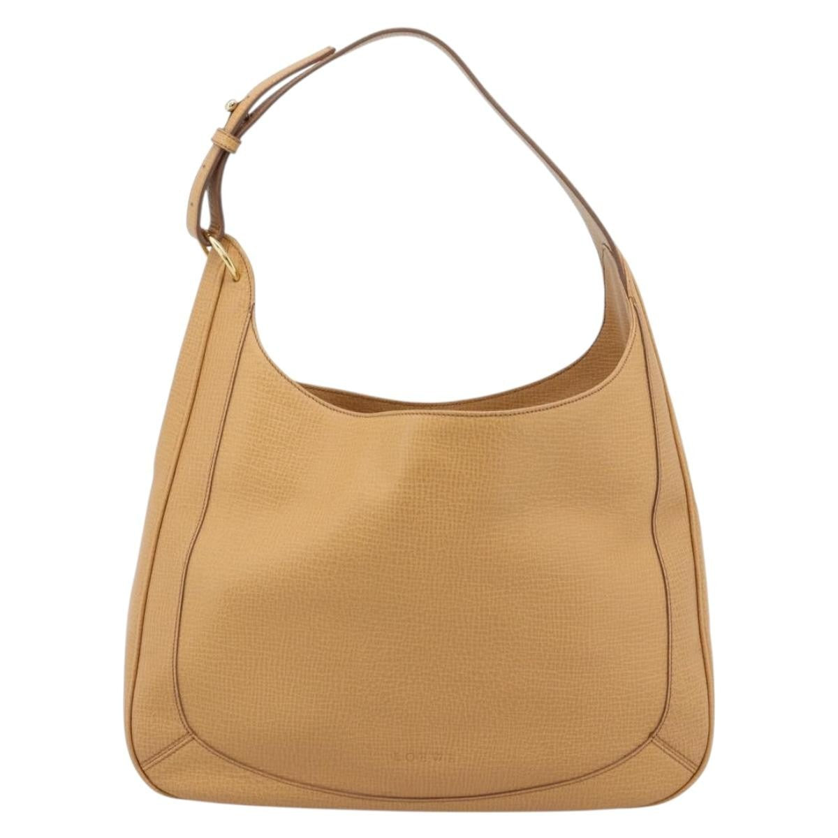 Loewe Vintage Shoulder Bag Canvas Beige Leather Shoulder Bag Bag (Pre-Owned)