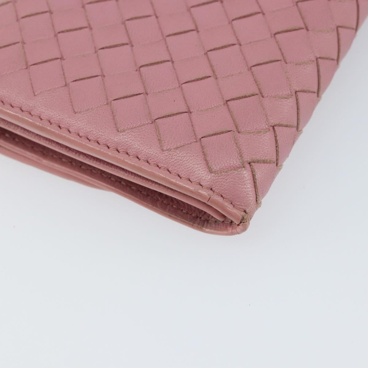 Bottega Veneta Intrecciato Long Zip  Wallet Leather Pink Leather Wallets Accessory (Pre-Owned)