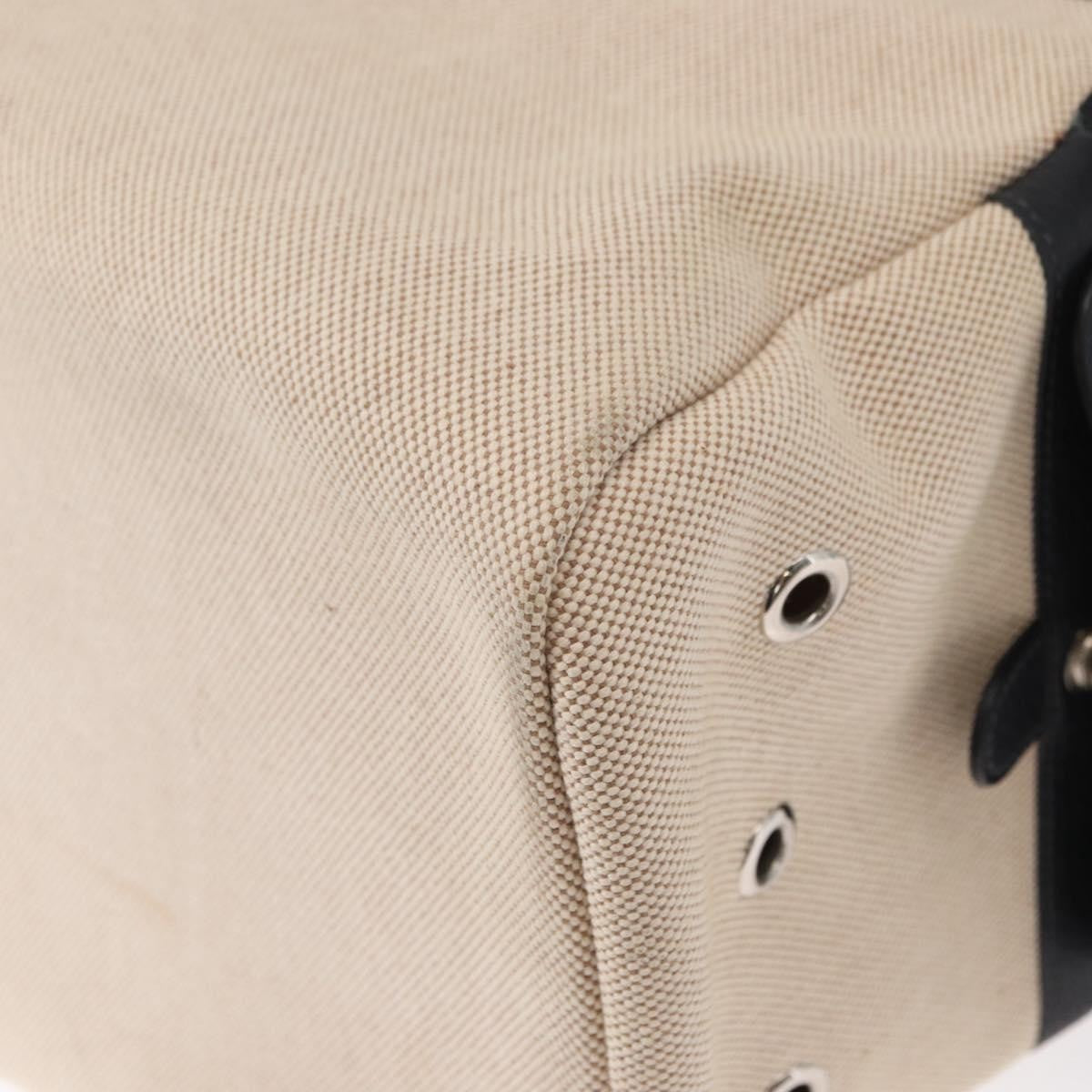 Hermes Sac De Transport Pour Chiens Pet Dog Carrier Toile With Leather Beige Canvas Shoulder Bag Bag (Pre-Owned)
