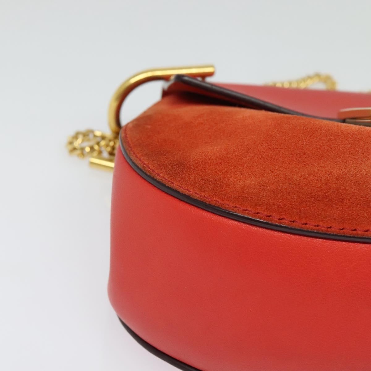 Chloe Drew Crossbody Bag Leather And Suede Red Suede Shoulder Bag Bag (Pre-Owned)