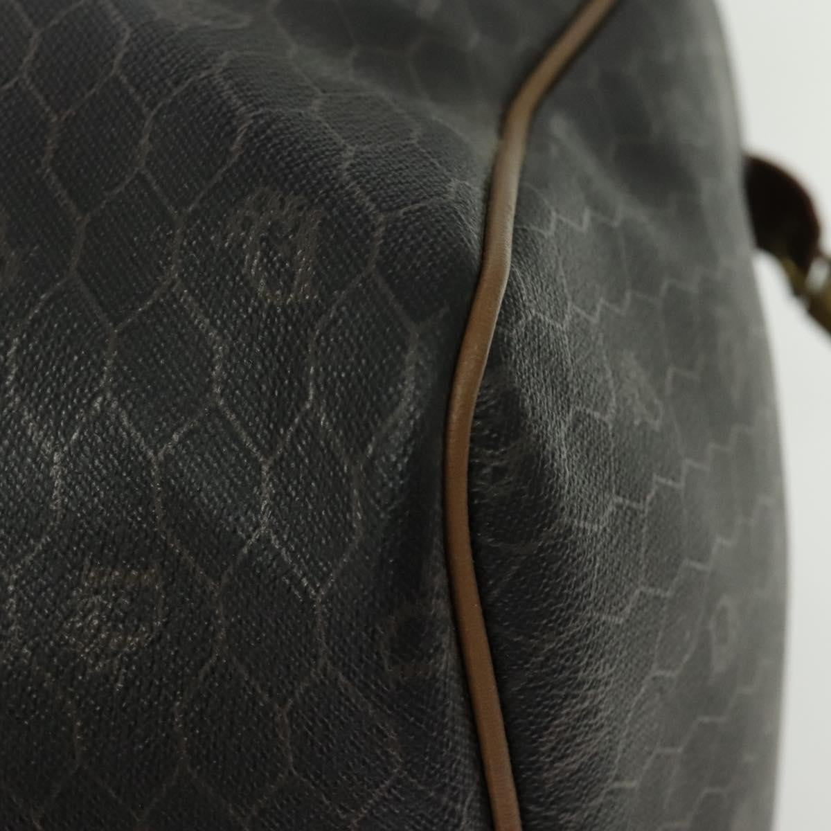 Christian Dior Vintage Honeycomb Handbag Canvas Leather Black Canvas Bag (Pre-Owned)