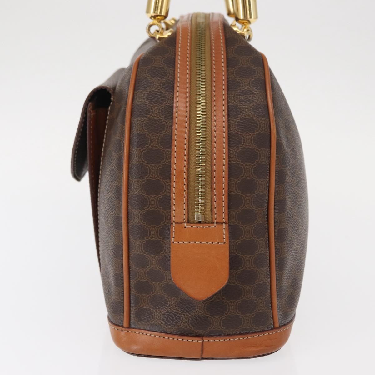 Celine Vintage Macadam Handbag Canvas And Leather Brown Canvas Handbag (Pre-Owned)