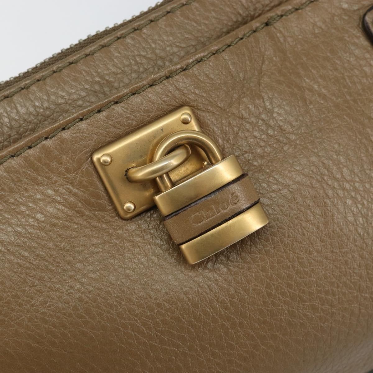 Chloe Paddington Pouch Leather Beige Leather Bag (Pre-Owned)