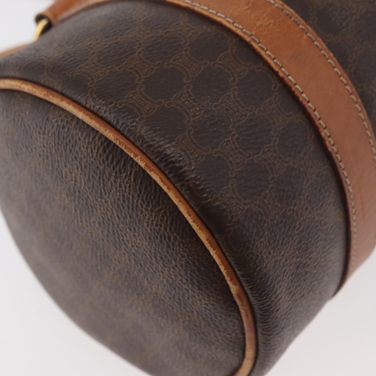 Celine Vintage Macadam Shoulder Bag Canvas And Leather Brown Canvas Shoulder Bag Bag (Pre-Owned)
