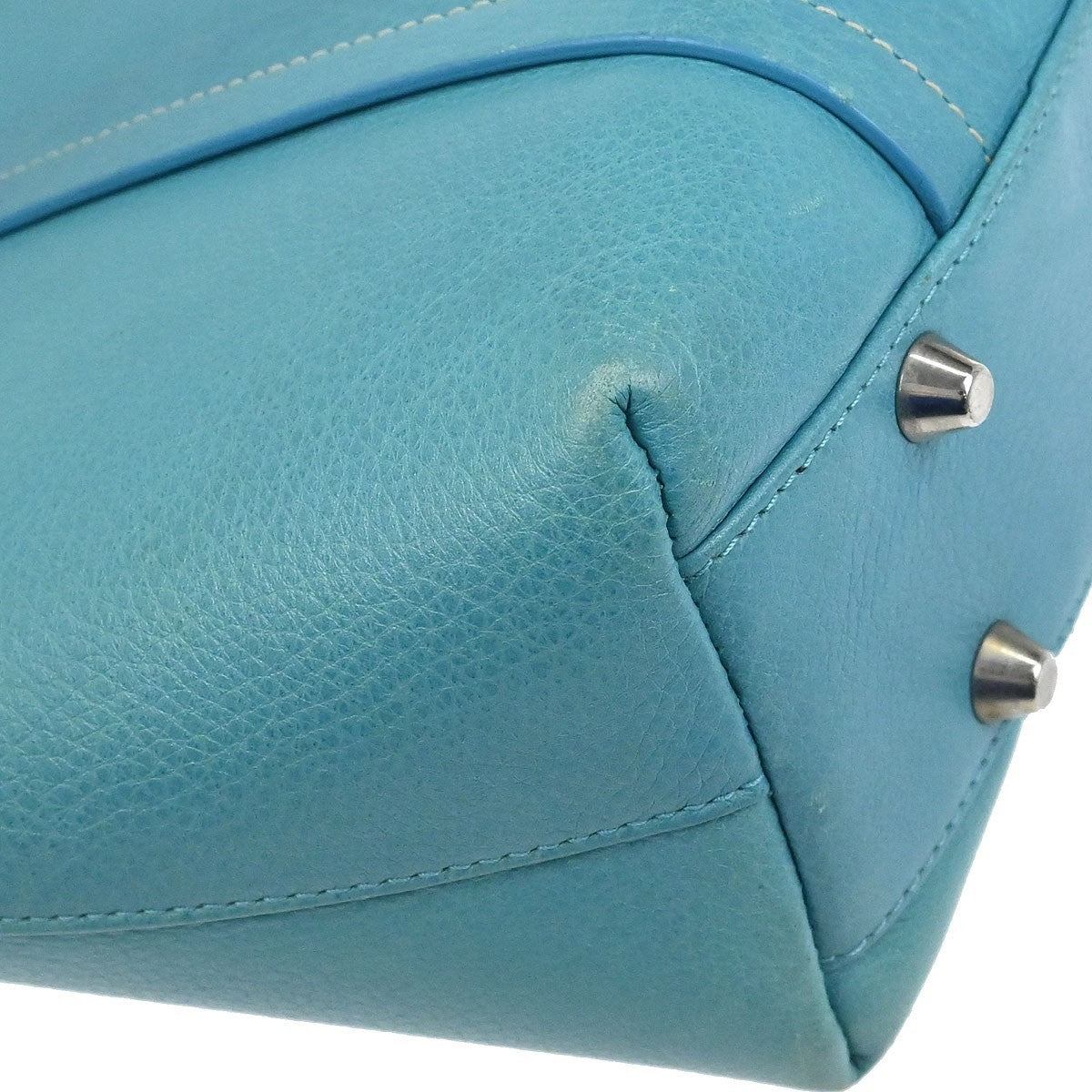 Christian Dior Vintage Tote Leather Turquoise Leather Tote Bag Bag (Pre-Owned)