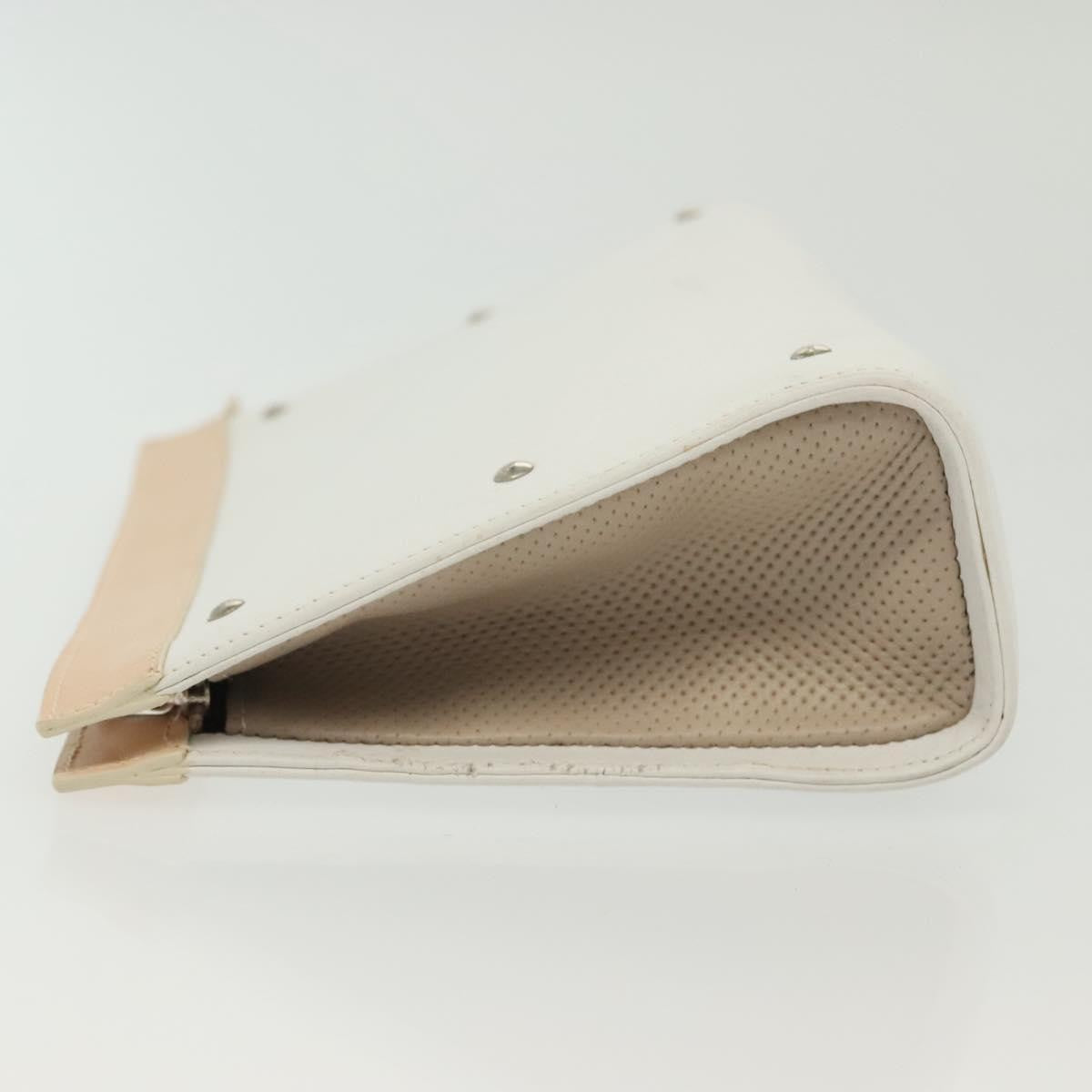 Loewe Flat Zip Pouch Leather White Leather Clutche & Pouche Bag (Pre-Owned)