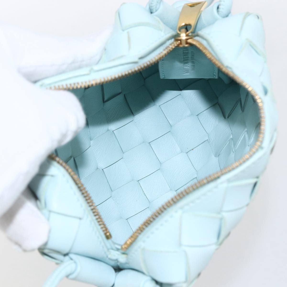 Bottega Veneta Loop Crossbody Bag Intrecciato Nappa Blue Leather Shoulder Bag Bag (Pre-Owned)