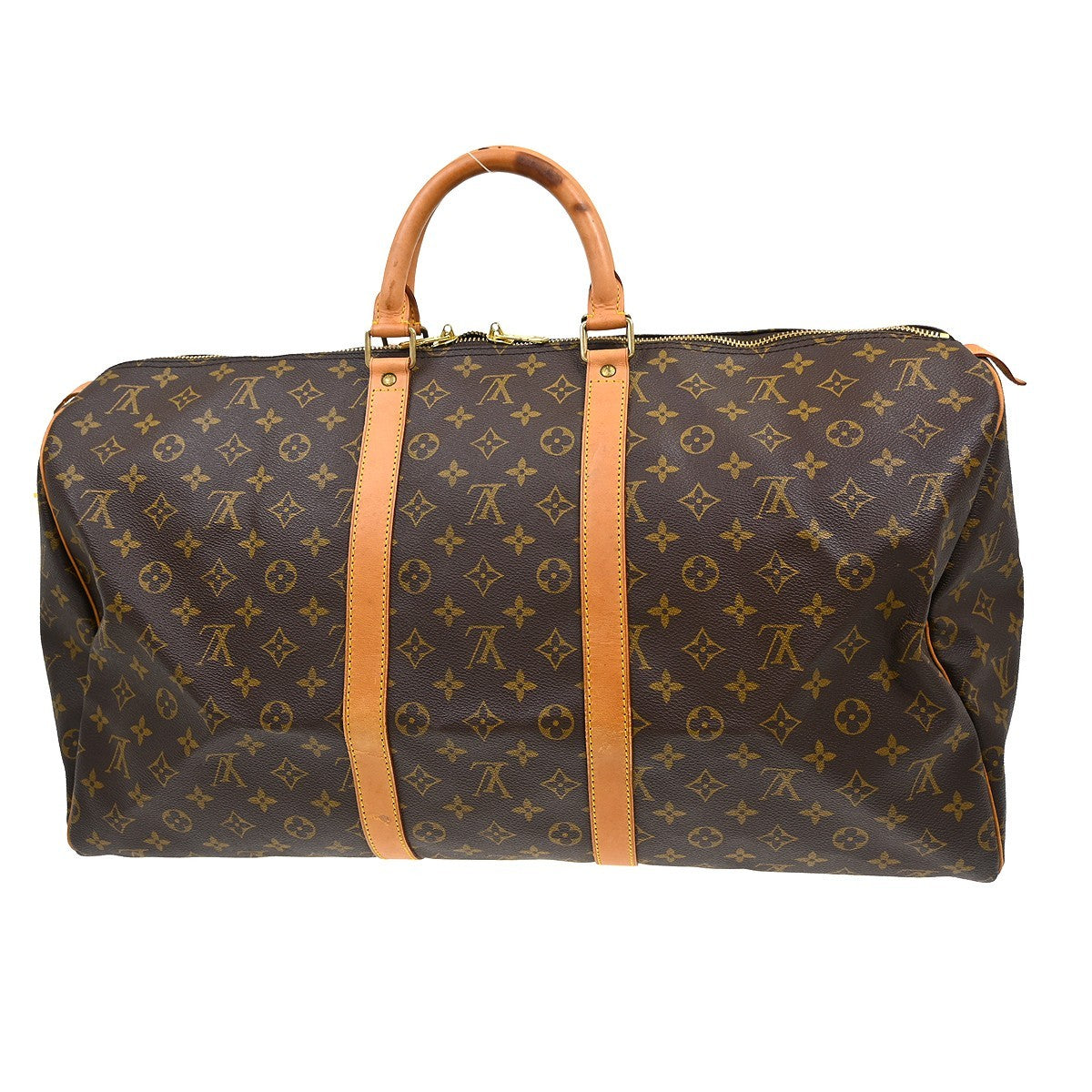 Louis Vuitton Keepall Bag Monogram Canvas Brown Canvas Travel Bag Bag (Pre-Owned)