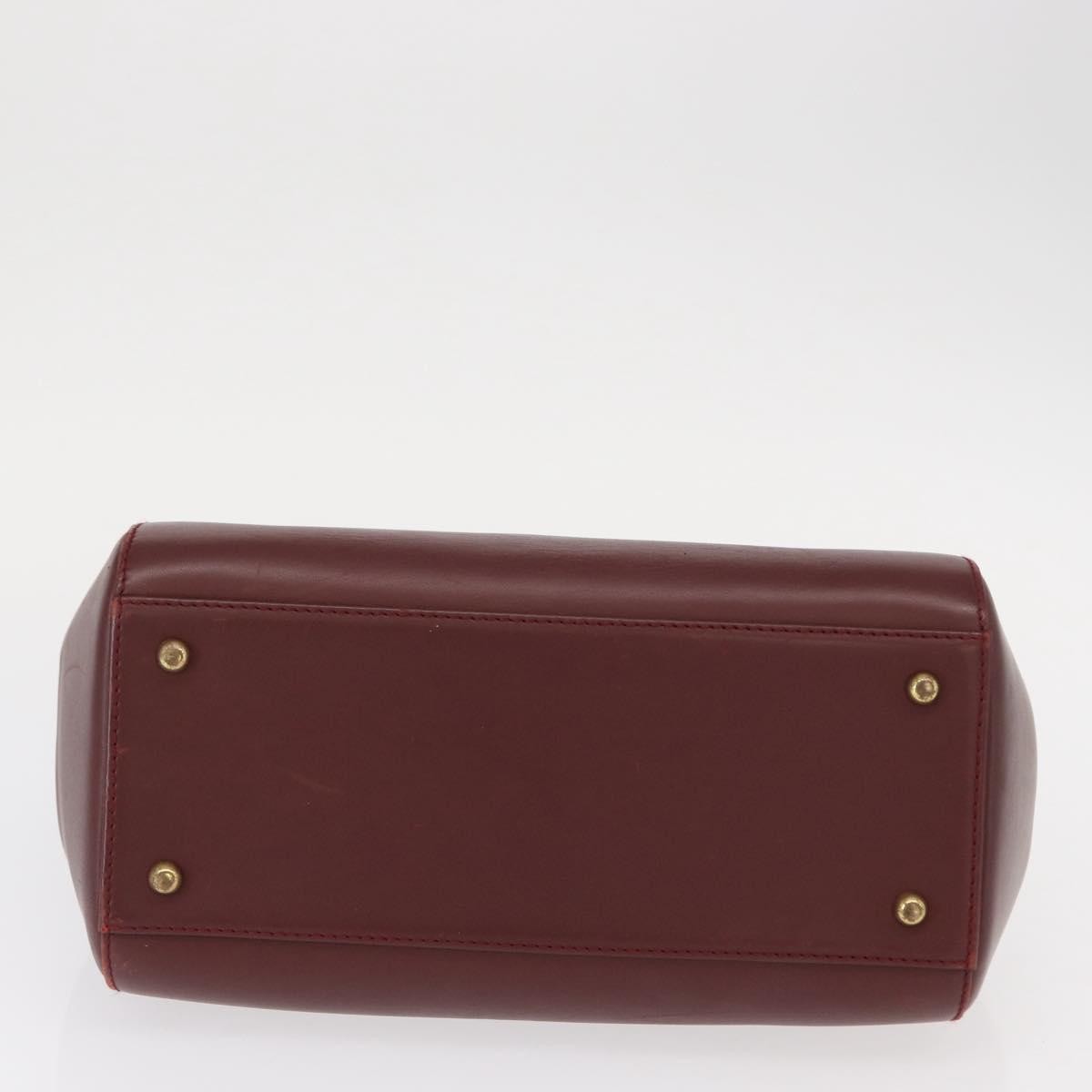 Cartier Must De Cartier Leather Burgundy Leather Handbag (Pre-Owned)