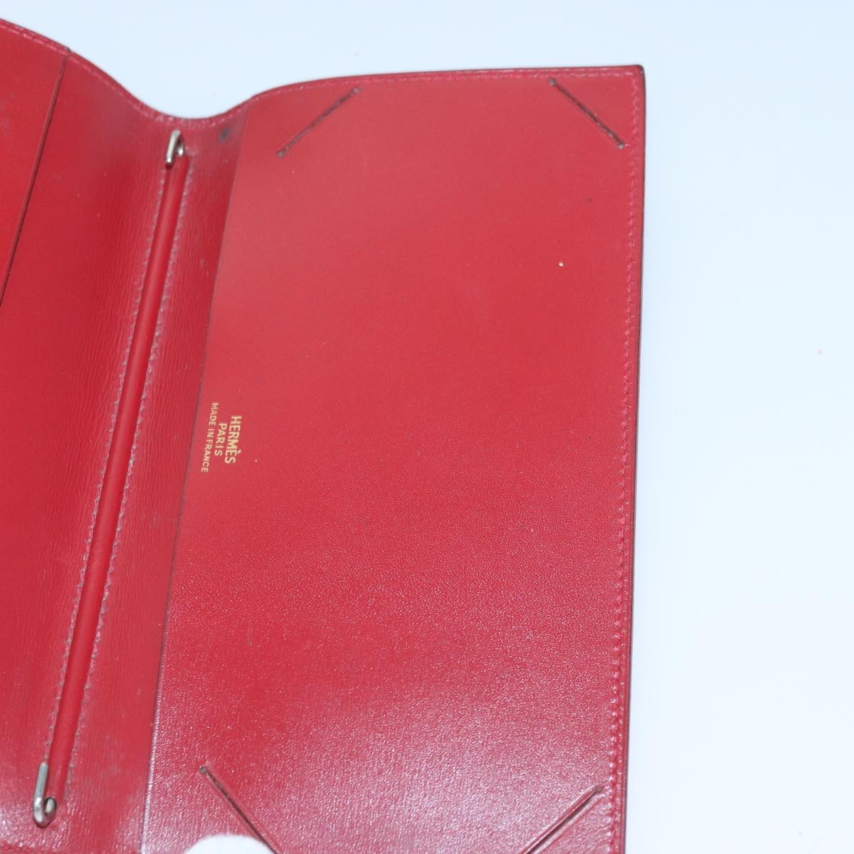 Hermes Agenda A6 Day Planner Housse Leather Red Leather Wallets Accessory (Pre-Owned)