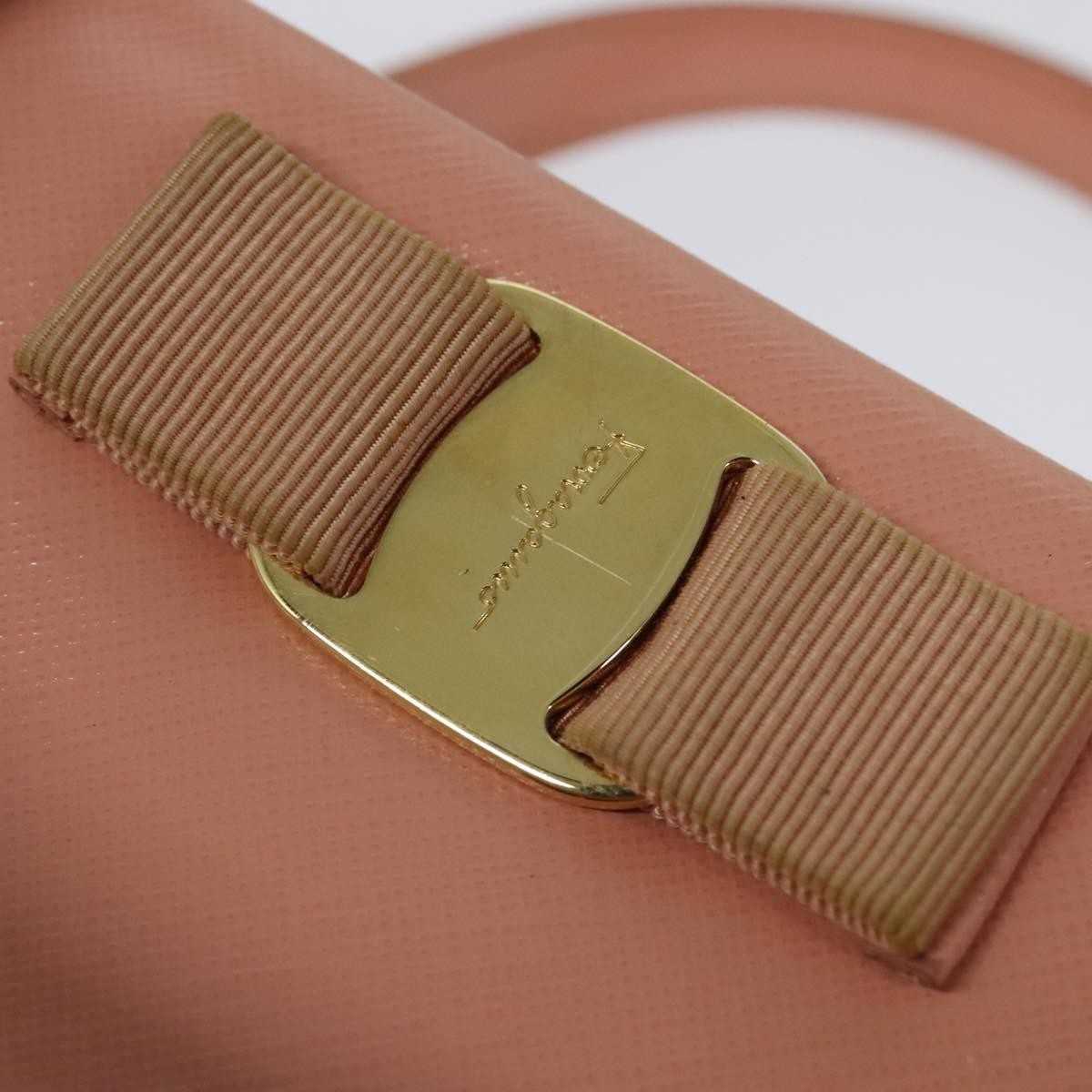 Salvatore Ferragamo Vala Shoulder Bag Leather Pink Leather Bag (Pre-Owned)