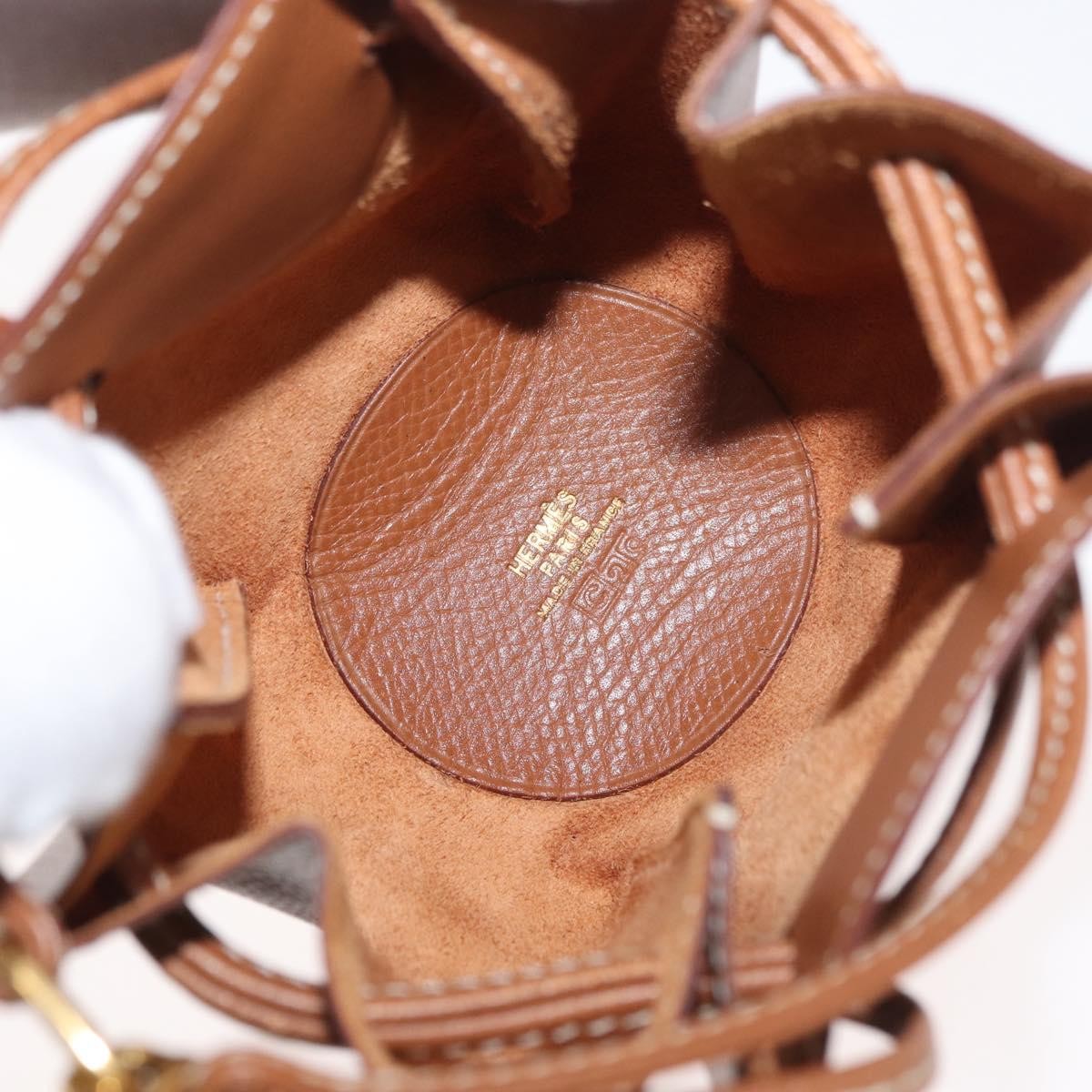 Hermes Vespa Pouch Leather Brown Leather Clutche & Pouche Bag (Pre-Owned)