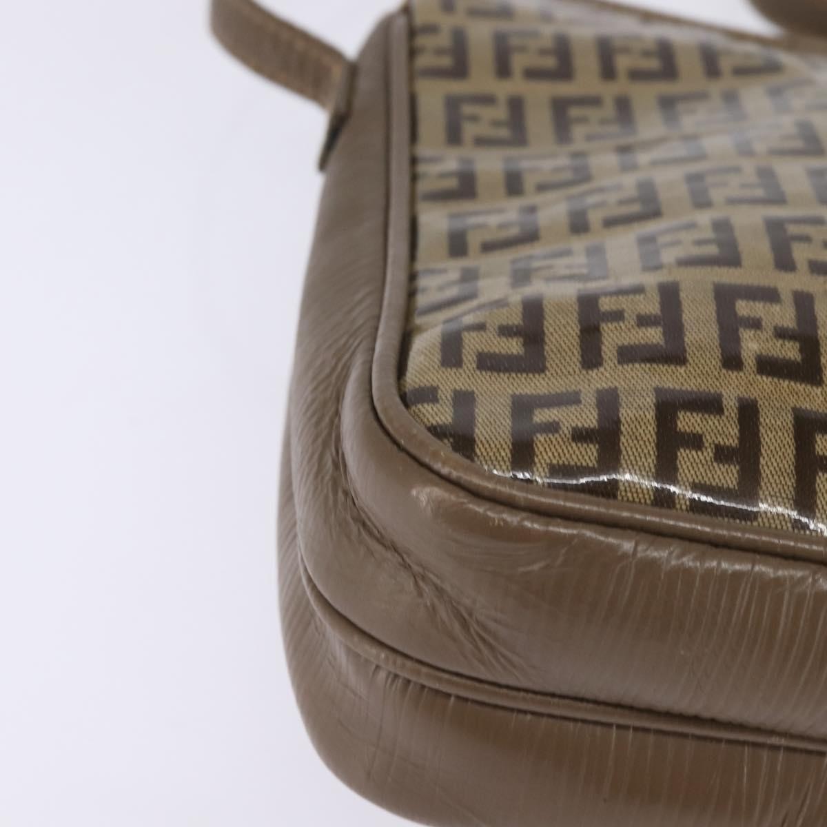 Fendi Vintage Zip Crossbody Bag Zucchino Canvas Beige Canvas Shoulder Bag Bag (Pre-Owned)