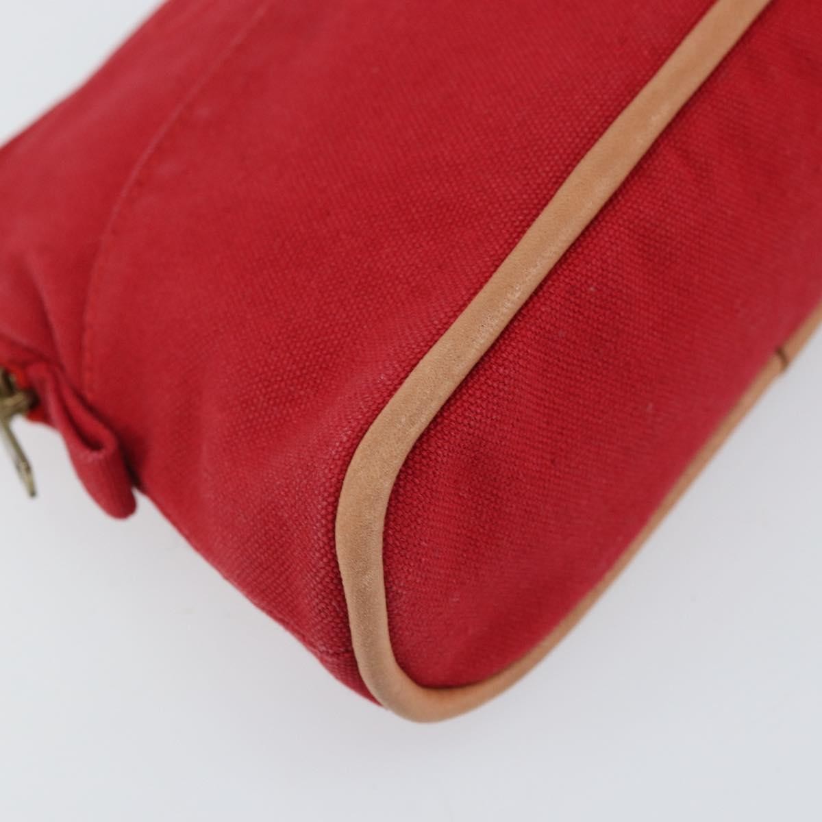 Hermes Bolide Travel Pouch Canvas Red Canvas Clutche & Pouche Bag (Pre-Owned)
