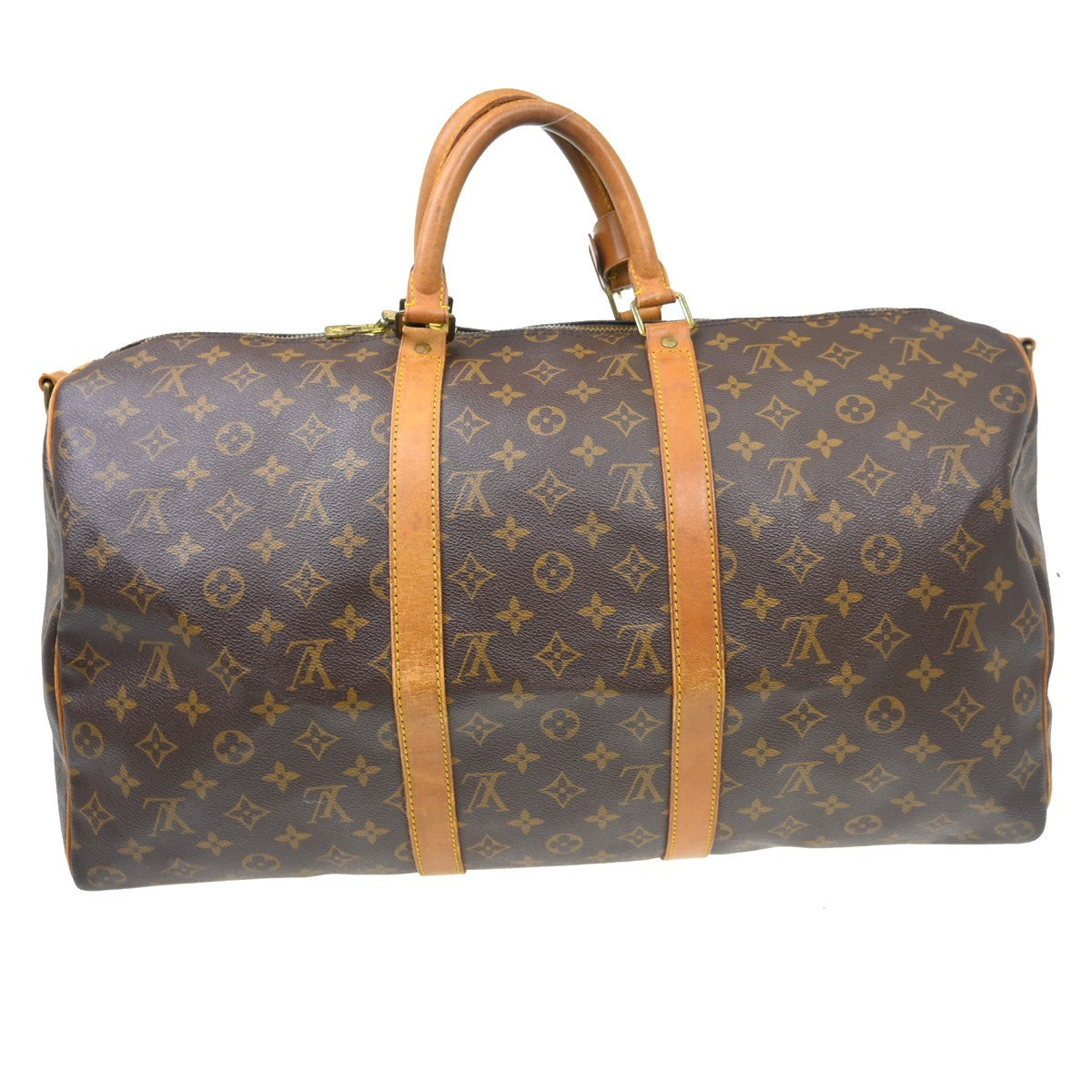 Louis Vuitton Keepall Bandouliere Bag Monogram Canvas Brown Canvas Travel Bag Bag (Pre-Owned)