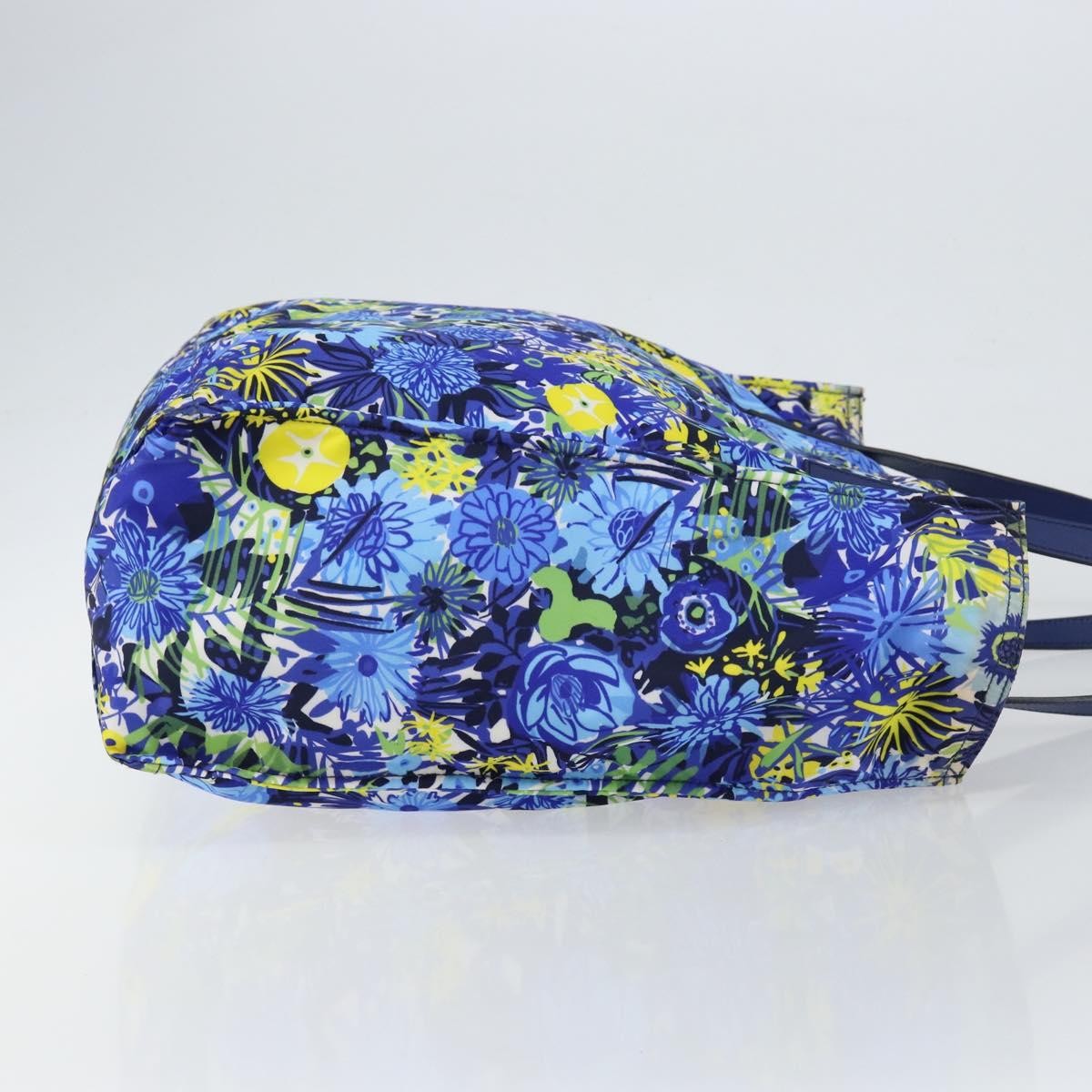 Prada Floreal Tote Printed Tessuto Blue Nylon Tote Bag Bag (Pre-Owned)