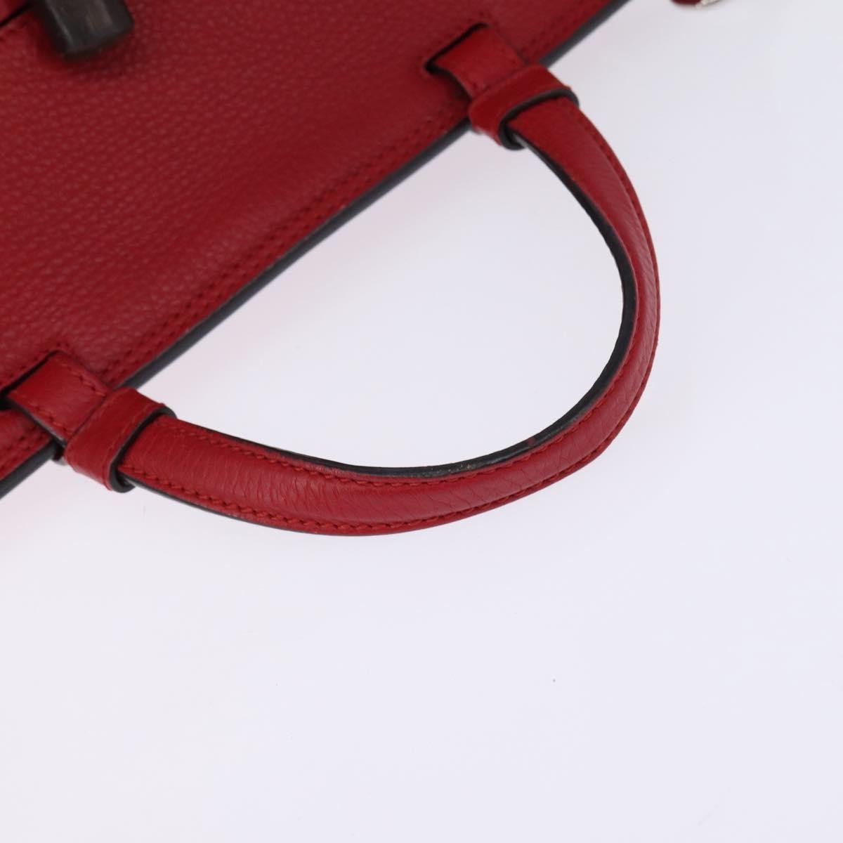Gucci Bamboo Daily Top Handle Bag Leather Red Leather Bag (Pre-Owned)