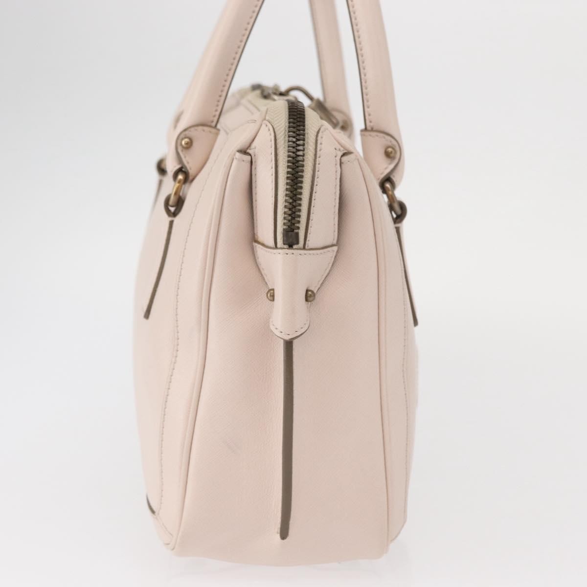 Salvatore Ferragamo Gancini Handbag Leather Pink Leather Handbag (Pre-Owned)