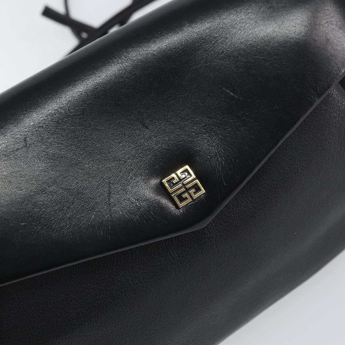 Givenchy Vintage 4G Shoulder Bag Leather Black Leather Shoulder Bag Bag (Pre-Owned)