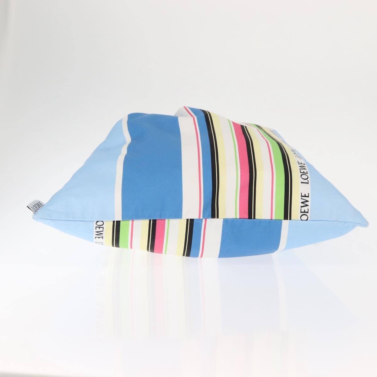 Loewe Drawstring Pouch Printed Canvas Blue Canvas Bag (Pre-Owned)