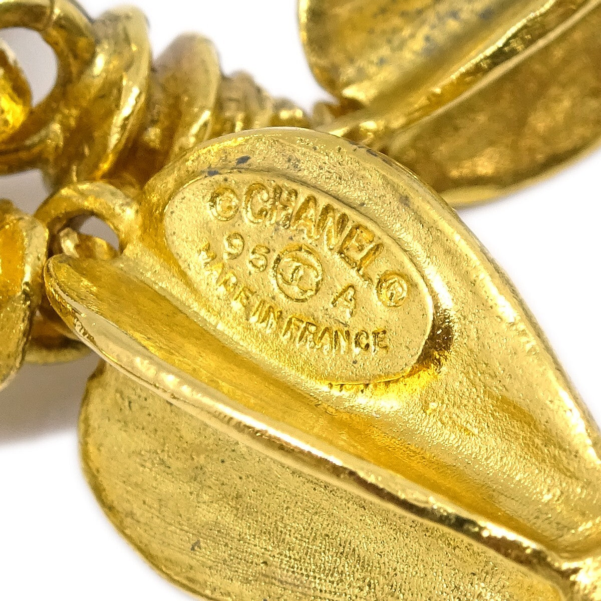Chanel Vintage Cc Round Drop Clip-On Earrings Metal Gold Gold_Plated Earrings Jewelry (Pre-Owned)