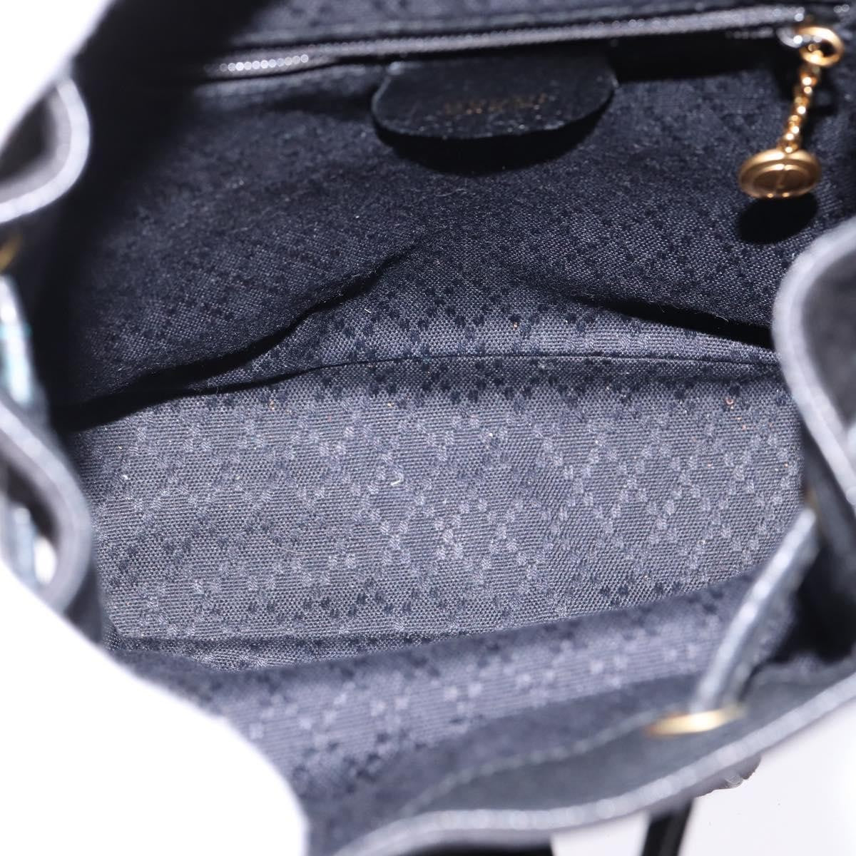 Gucci Vintage Bamboo Backpack Suede Black Suede Backpack Bag (Pre-Owned)