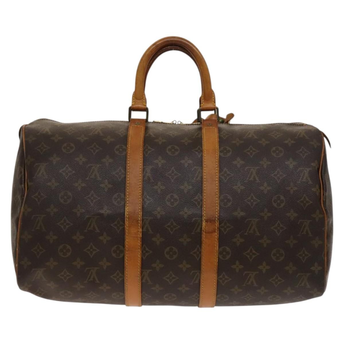 Louis Vuitton Keepall Bag Monogram Canvas Brown Canvas Travel Bag Bag (Pre-Owned)