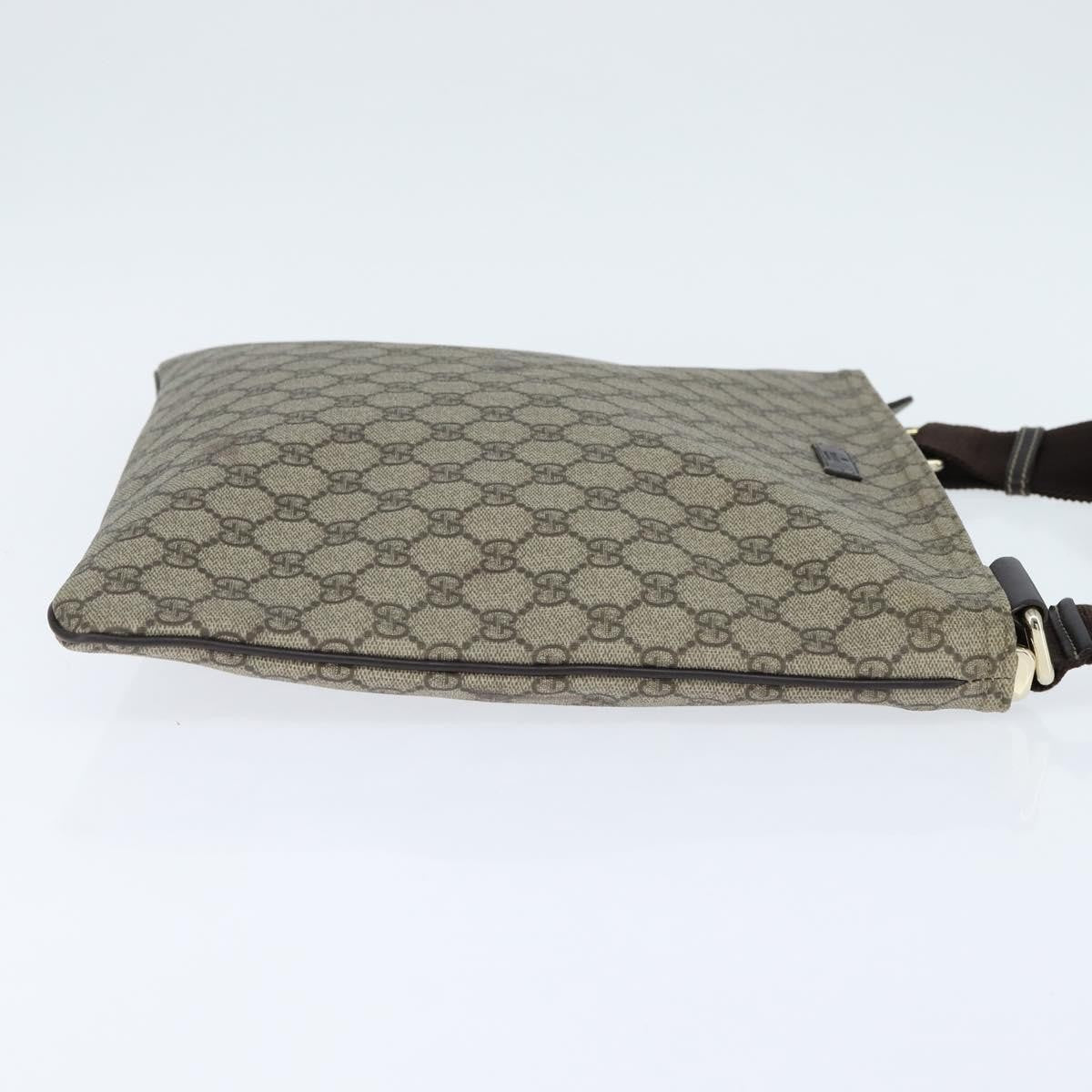 Gucci Zip Top Messenger Bag Gg Coated Canvas Beige Canvas Shoulder Bag Bag (Pre-Owned)