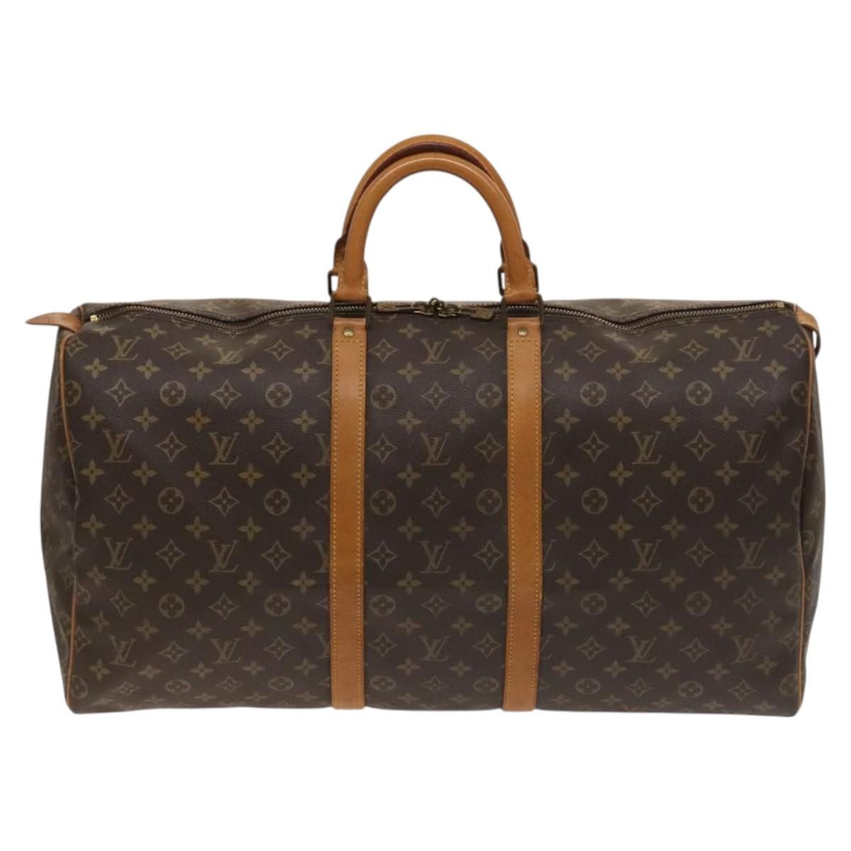 Louis Vuitton Keepall Bag Monogram Canvas Brown Canvas Travel Bag Bag (Pre-Owned)